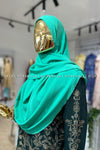 Turquoise Green Chiffon Instant Hijab
