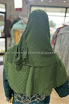 Green Dotted Appliqué Instant Hijab
