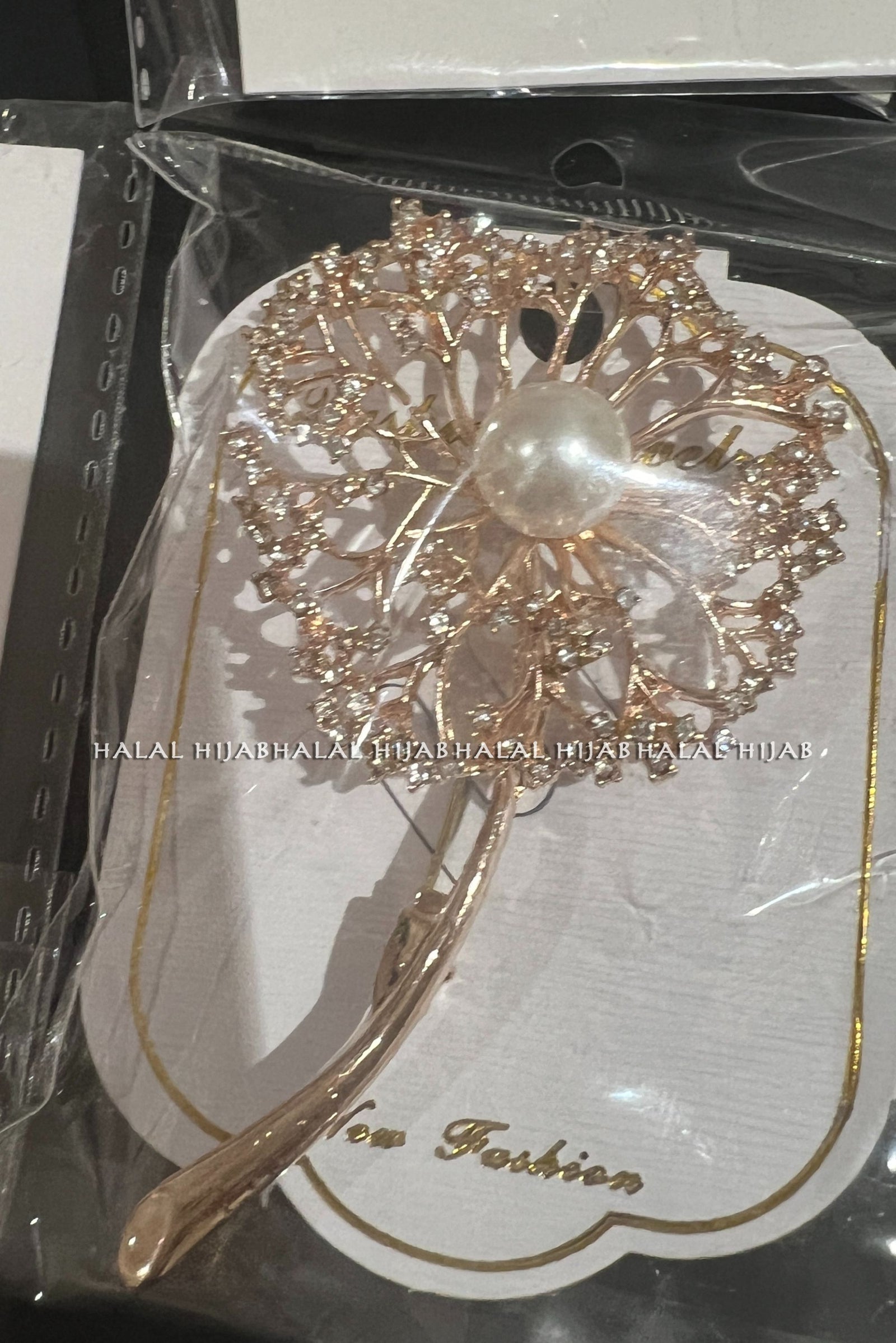 Golden Flower Hijab Brooch