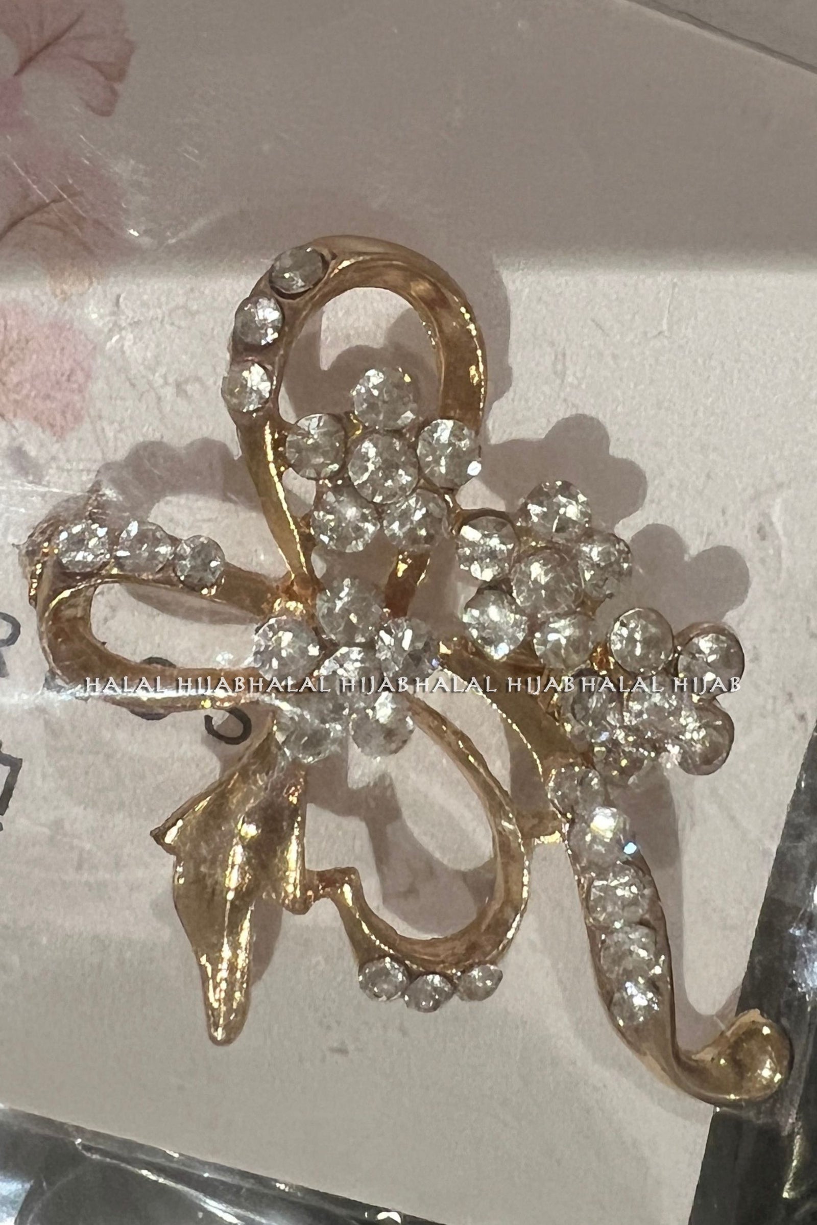 Silver Stone Hijab Brooch