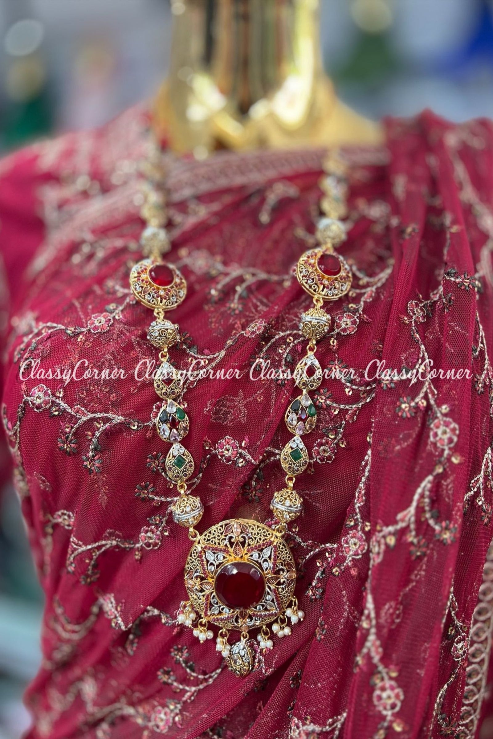 Gold Plated Mala Stone Set
