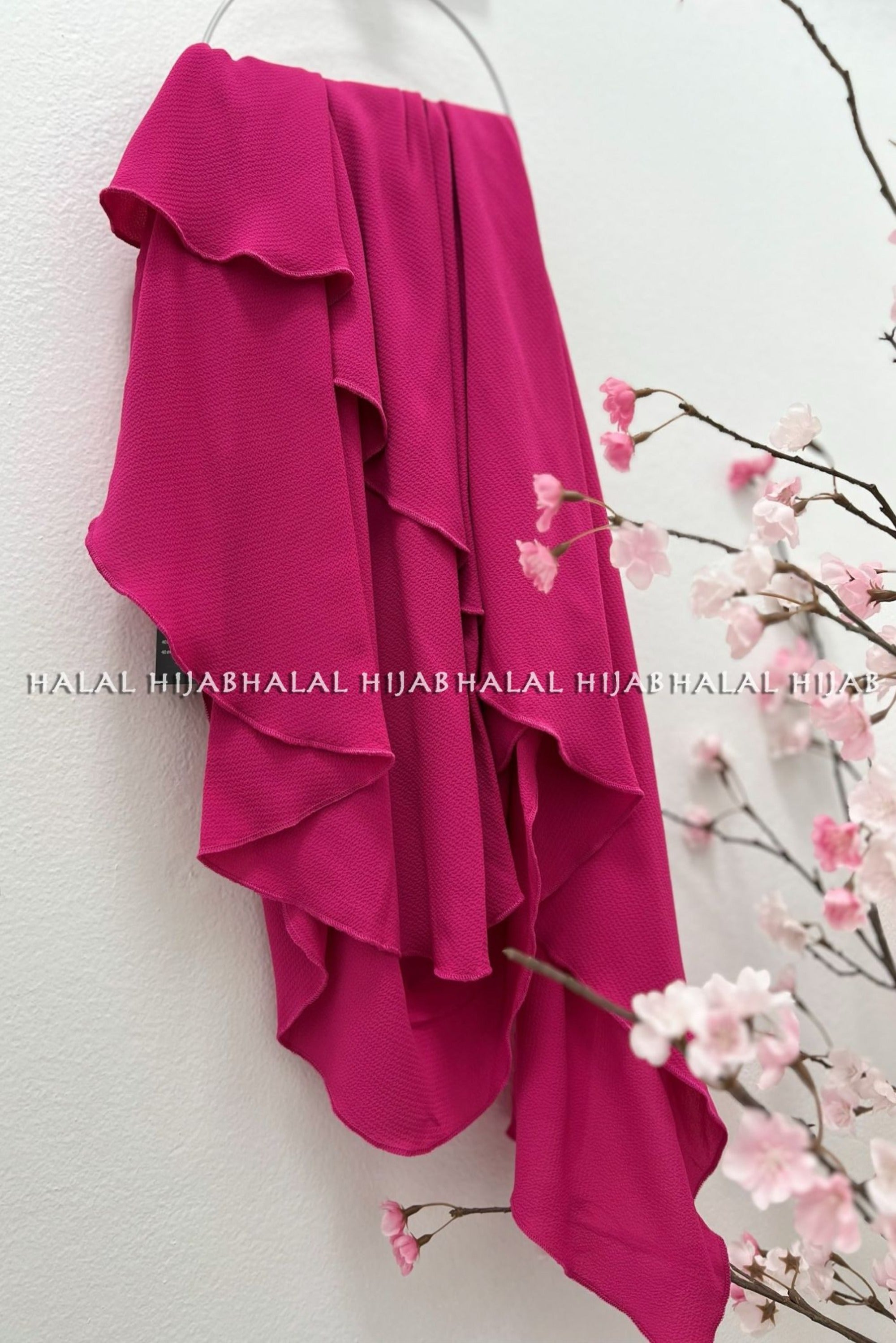 Ruby Pink Chiffon Instant Hijab
