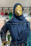 Navy Stripped Soft Chiffon Instant Hijab