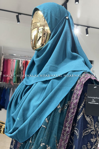 Teal Blue Instant Hijab