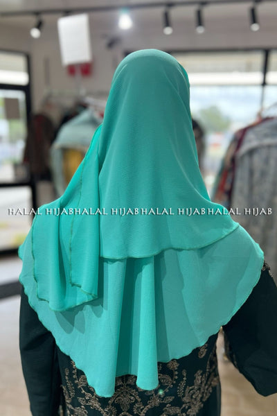 Aqua Bluish Green Chiffon Instant Hijab