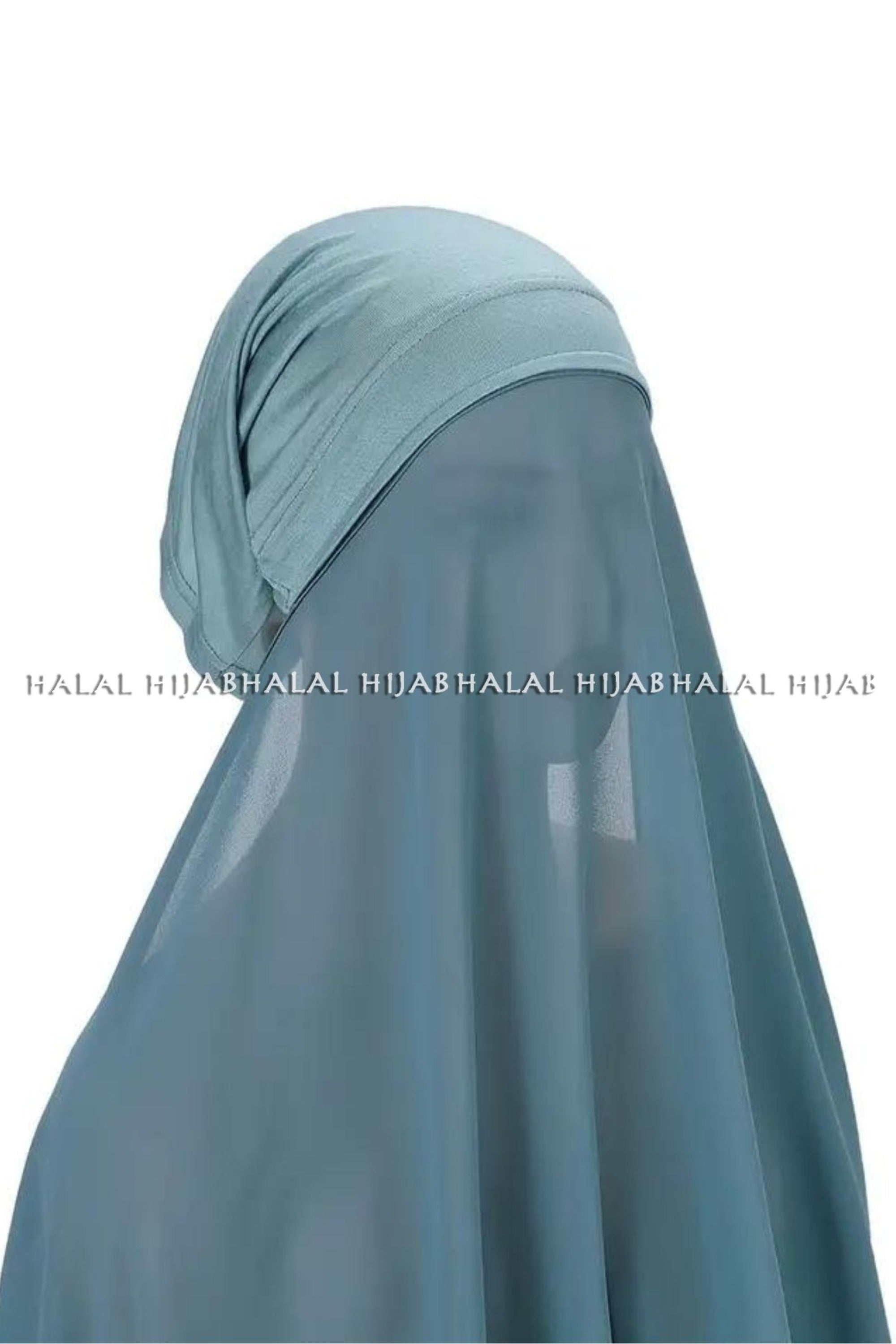 Bean Green Chiffon Instant Hijab