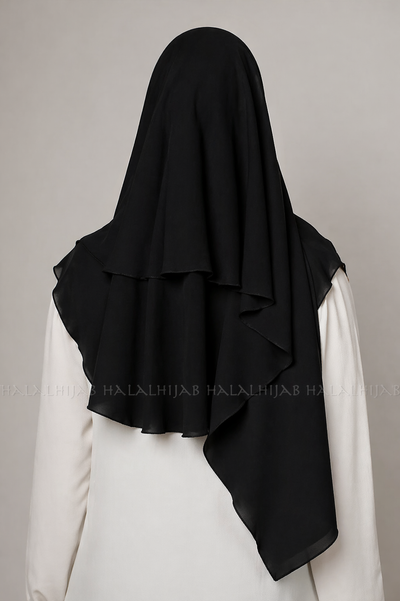 Black Instant Chiffon Hijab