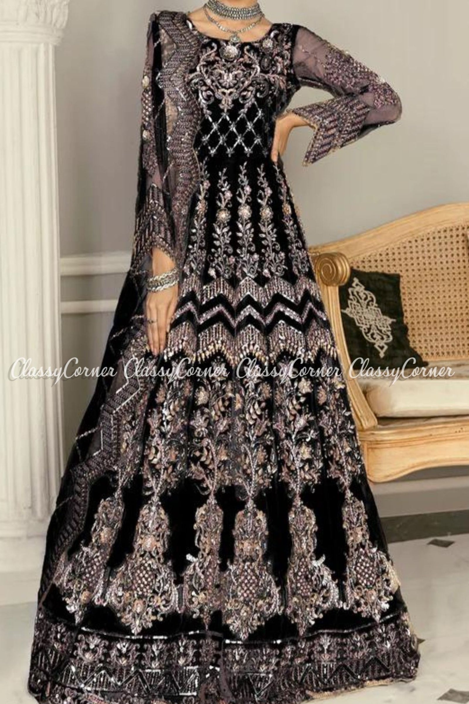 Black Pink Formal Wear Evening Gown