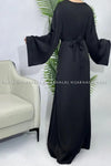 Plain Black Abaya Long Sleeve Satin Abaya