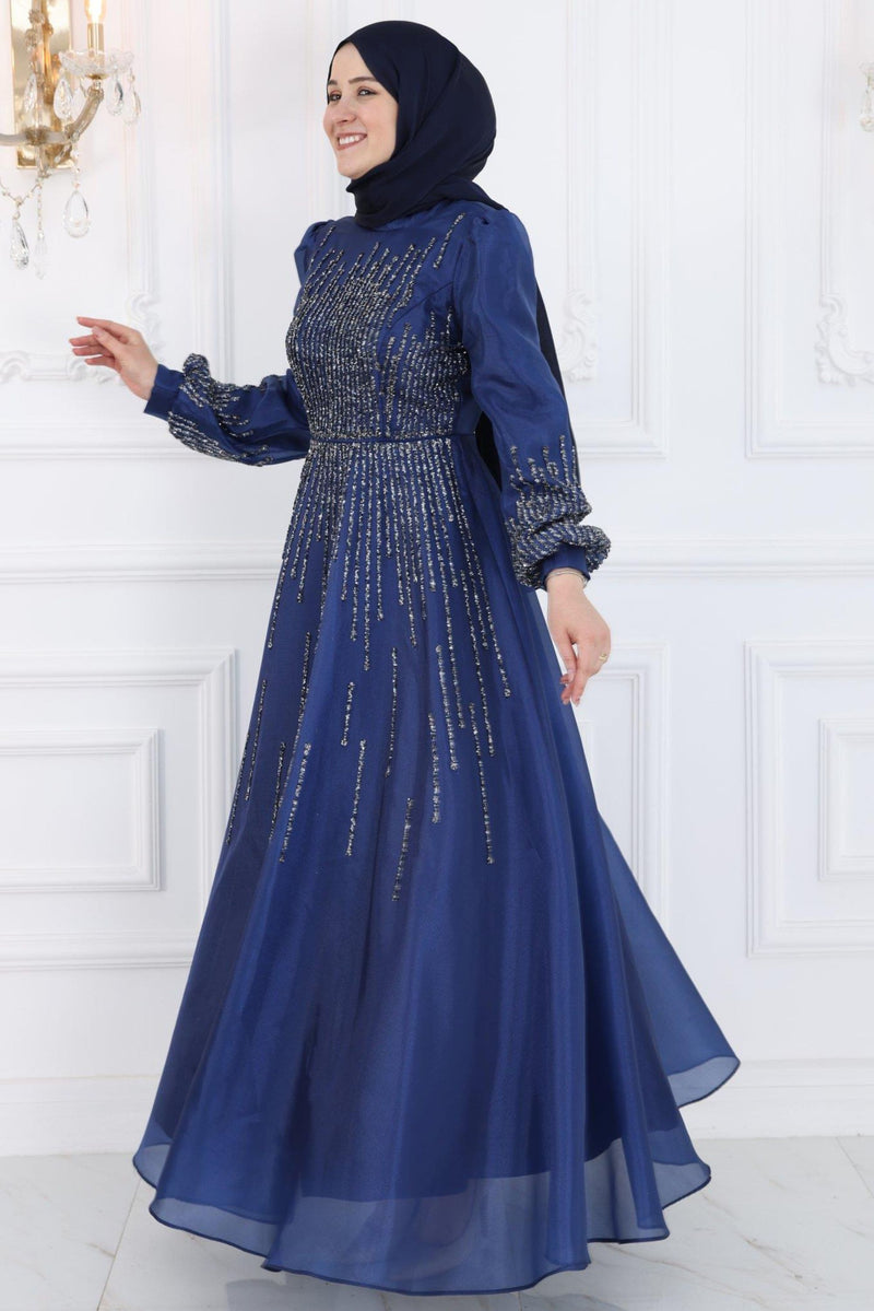 Navy Blue Evening Party Dress