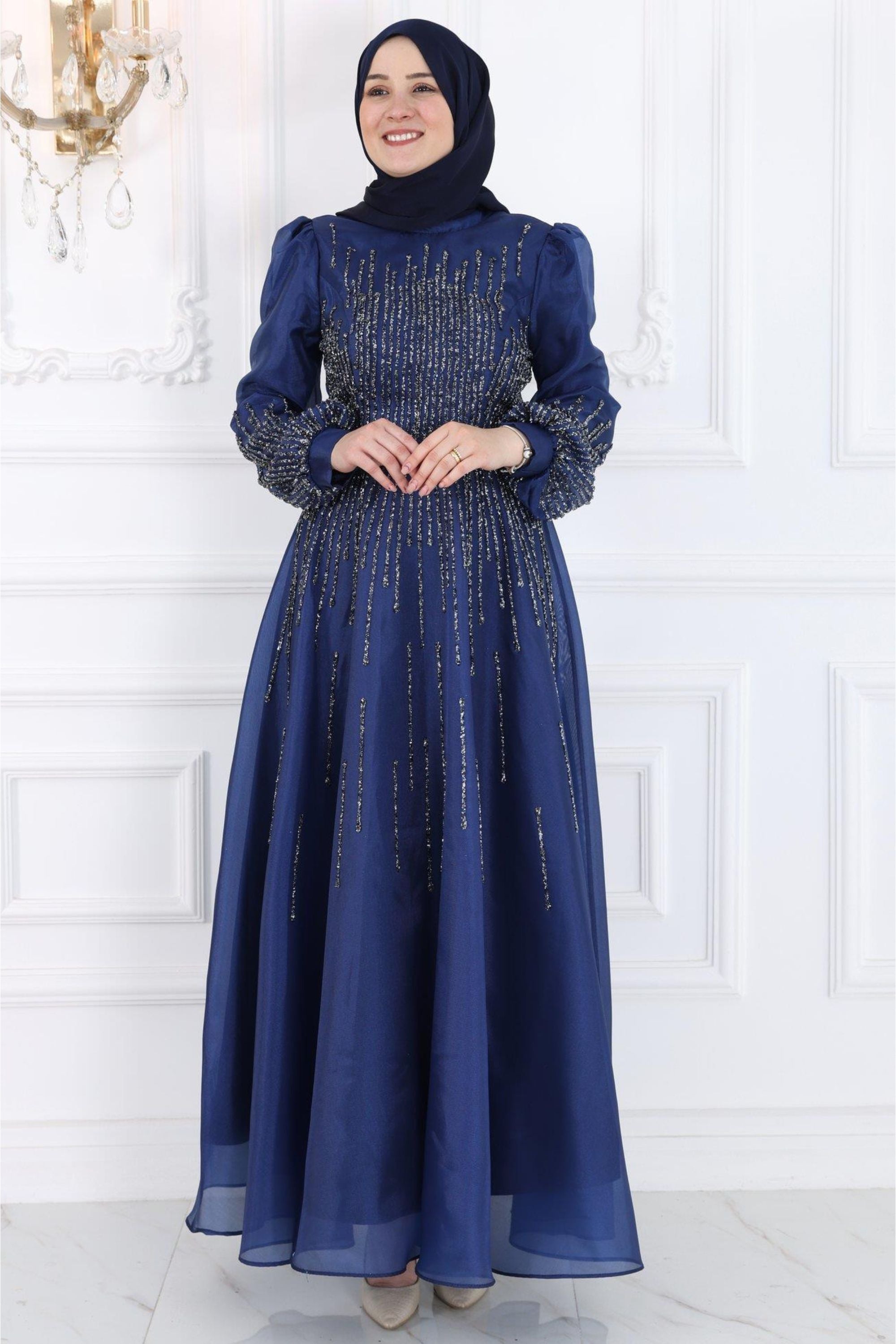 Navy Blue Evening Party Dress