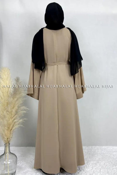 Plain Beige Kaftan Style Abaya