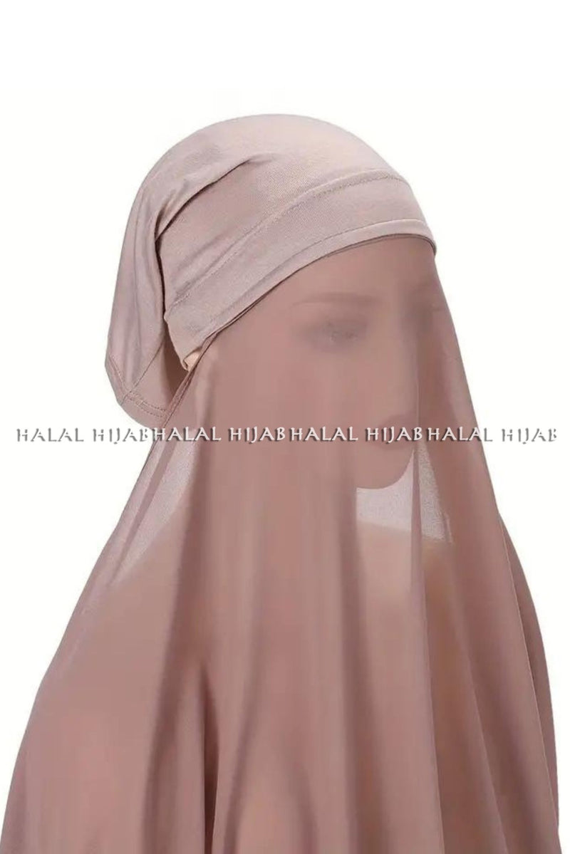 Beige Chiffon Instant Hijab