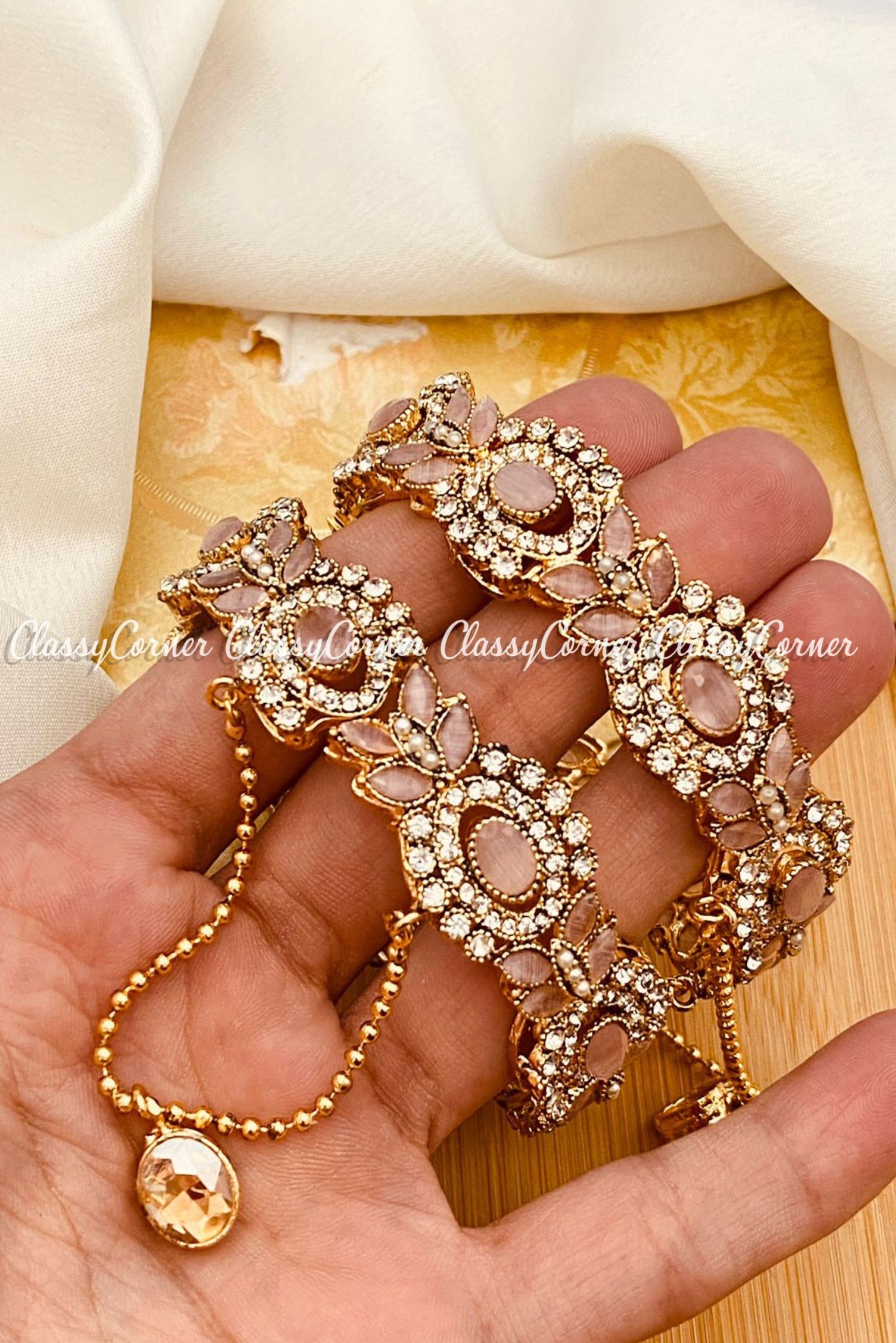 Exclusive Gold Plated Stone Bangle Set