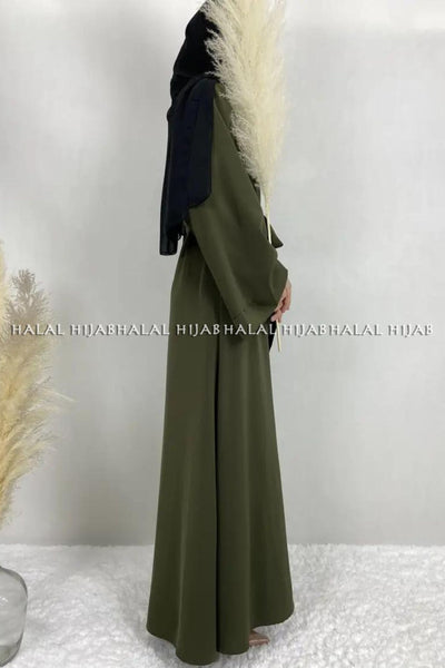 Plain Green Kaftan Style Abaya