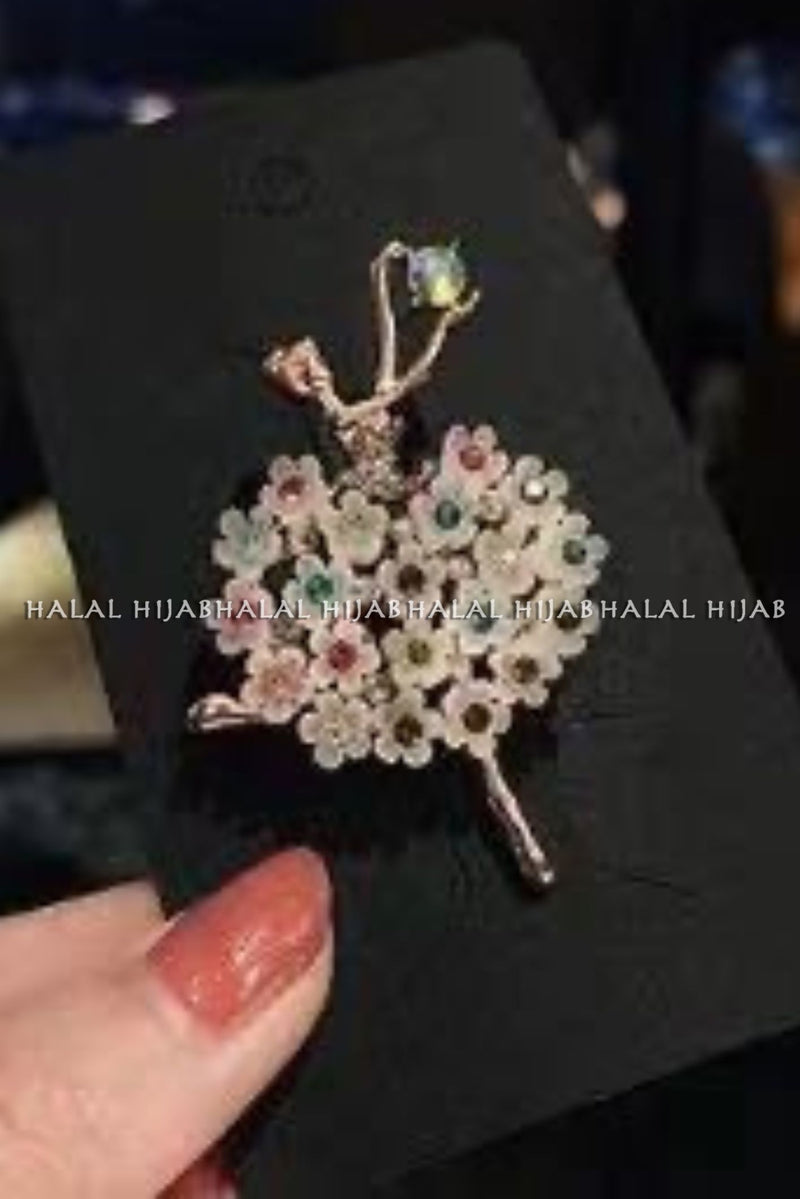 Floral Design Hijab Brooch