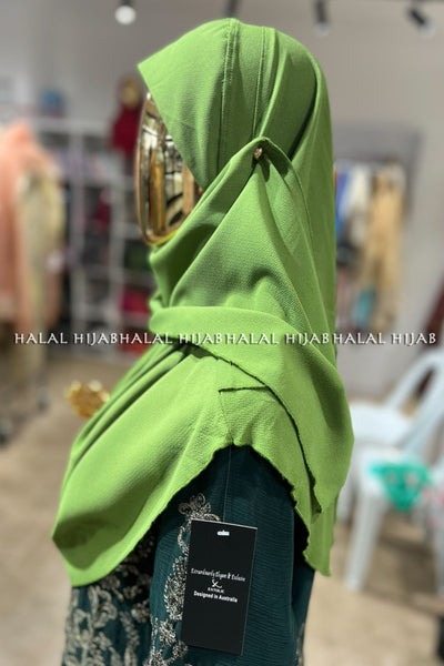 Lime Green Georgette Instant Hijab