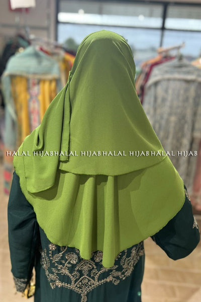 Lime Green Georgette Instant Hijab