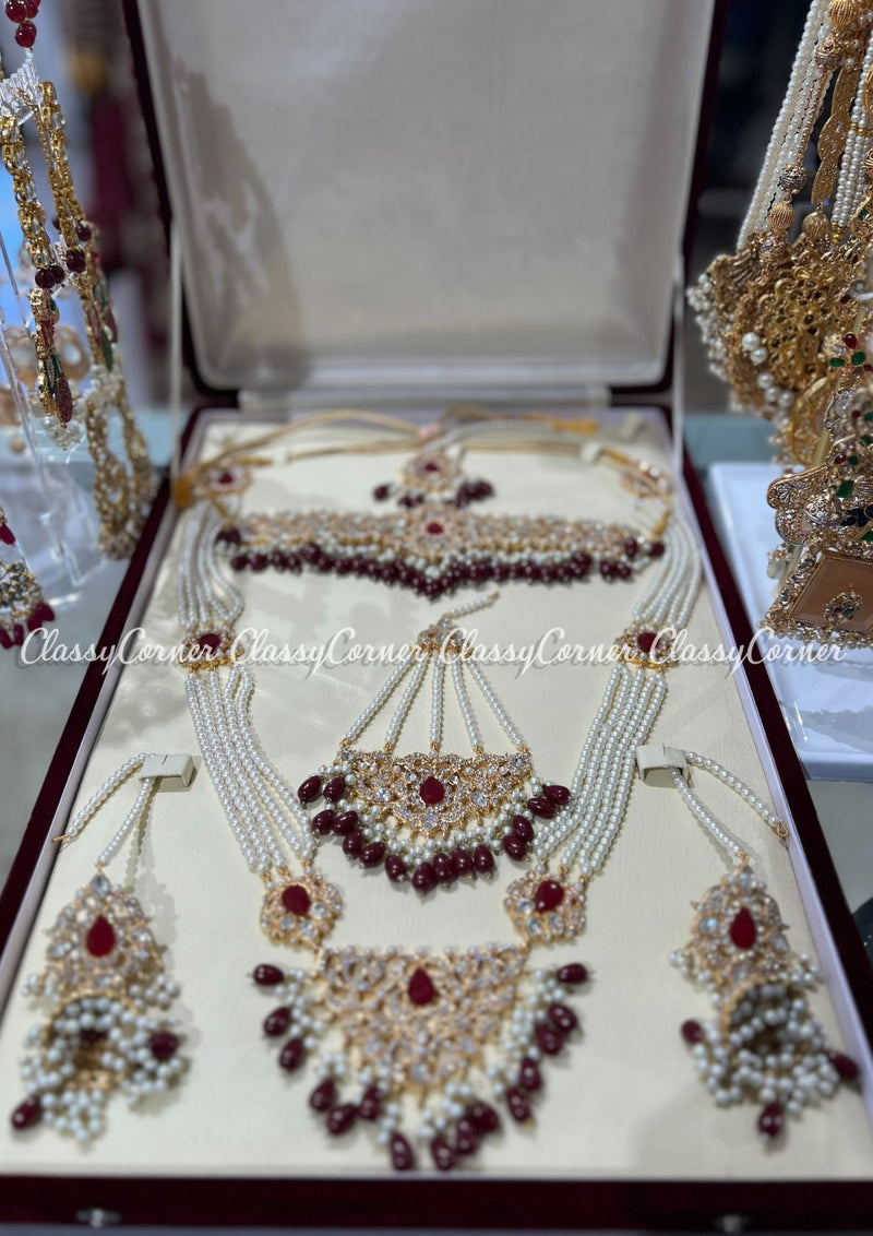 Gold Plated Pearl Bridal Set