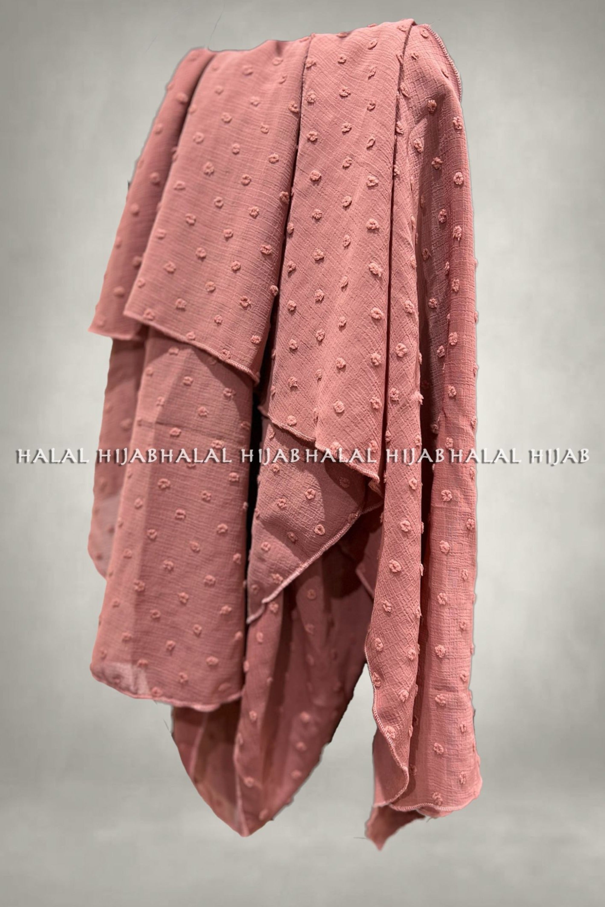 Rosewood Pink Dotted Instant Hijab