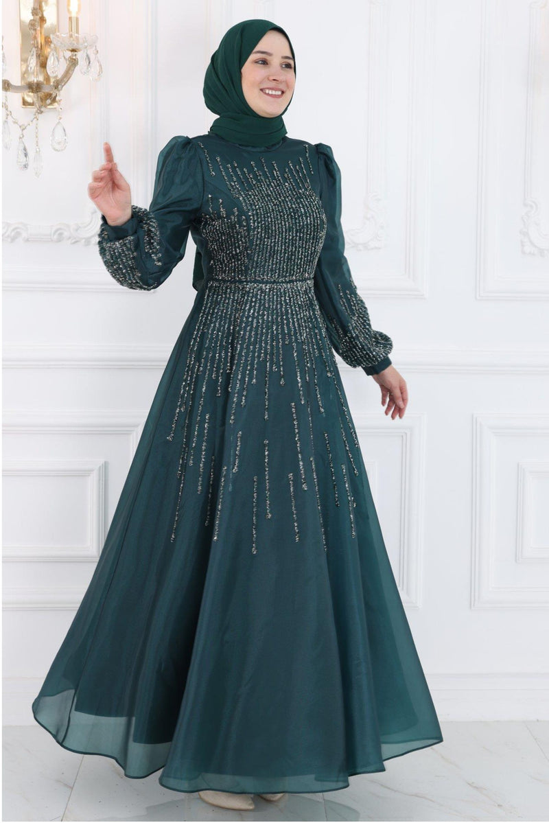 Emerald Green Evening Party Dress