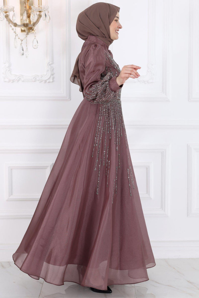 Dusty Rose Evening Party Dress