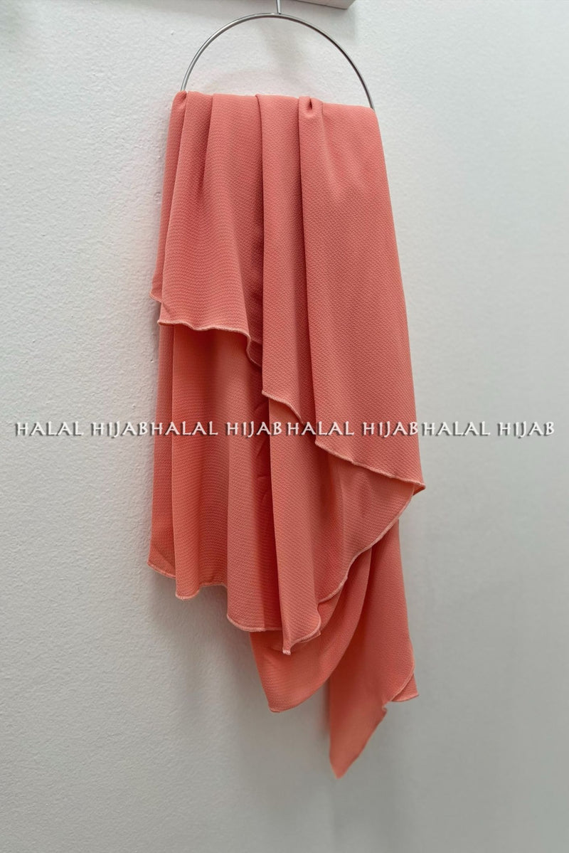 Peach Pink Chiffon Instant Hijab