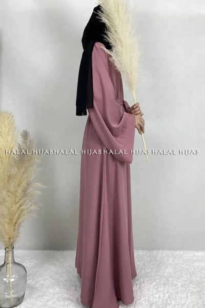 Plain Pink Kaftan Style Abaya