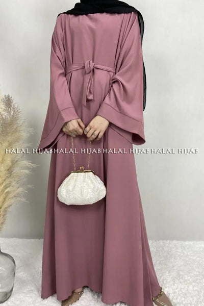 Plain Pink Kaftan Style Abaya