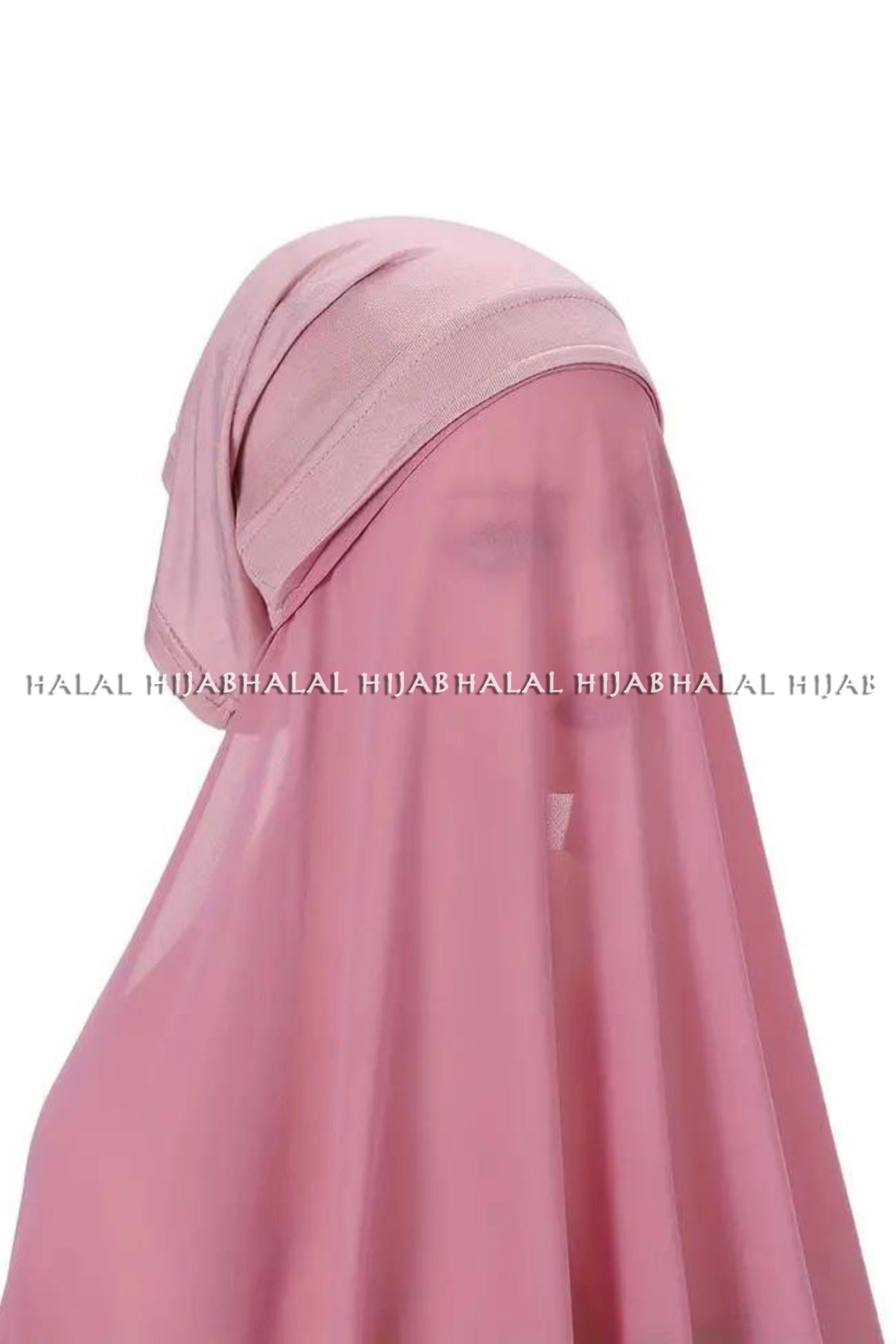 Pink Chiffon Instant Hijab