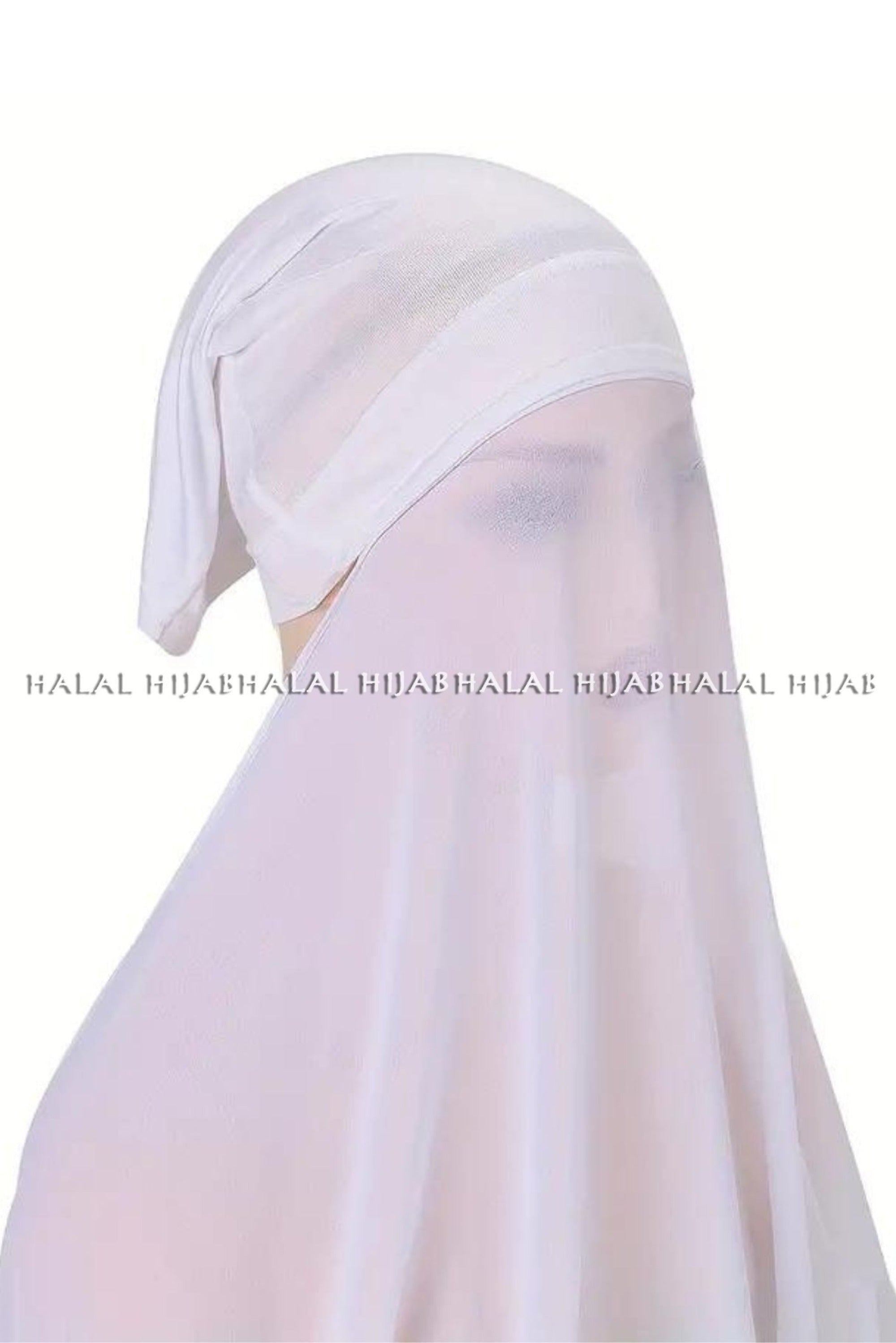White Chiffon Instant Hijab