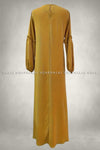 Plain Yellow Long Sleeve Kaftan Style Abaya