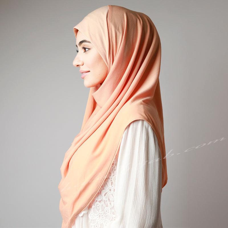 Sweet Light Matte Peach Stretchy Instant Pinless Hijab