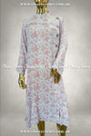 Silver Pink Viscose Modest Short Dress