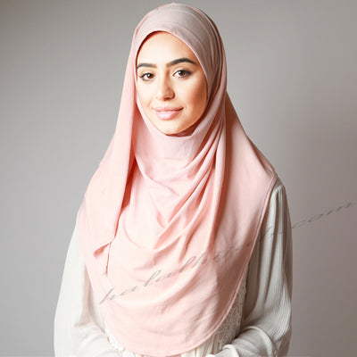 Light Baby Pink Blush Stretchy Instant Plain Hijab