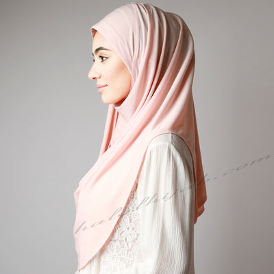 Light Baby Pink Blush Stretchy Instant Plain Hijab