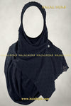 Black Dotted Embellished Instant Hijab