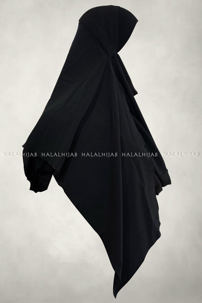 Black Plain Instant Georgette Hijab