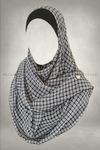 Black White Checkered Chiffon Instant Hijab
