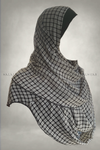 Black White Checkered Chiffon Instant Hijab