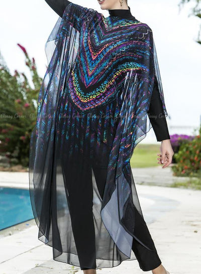 Multicolour Gorgeous Swimsuit Cover Up Closed Up