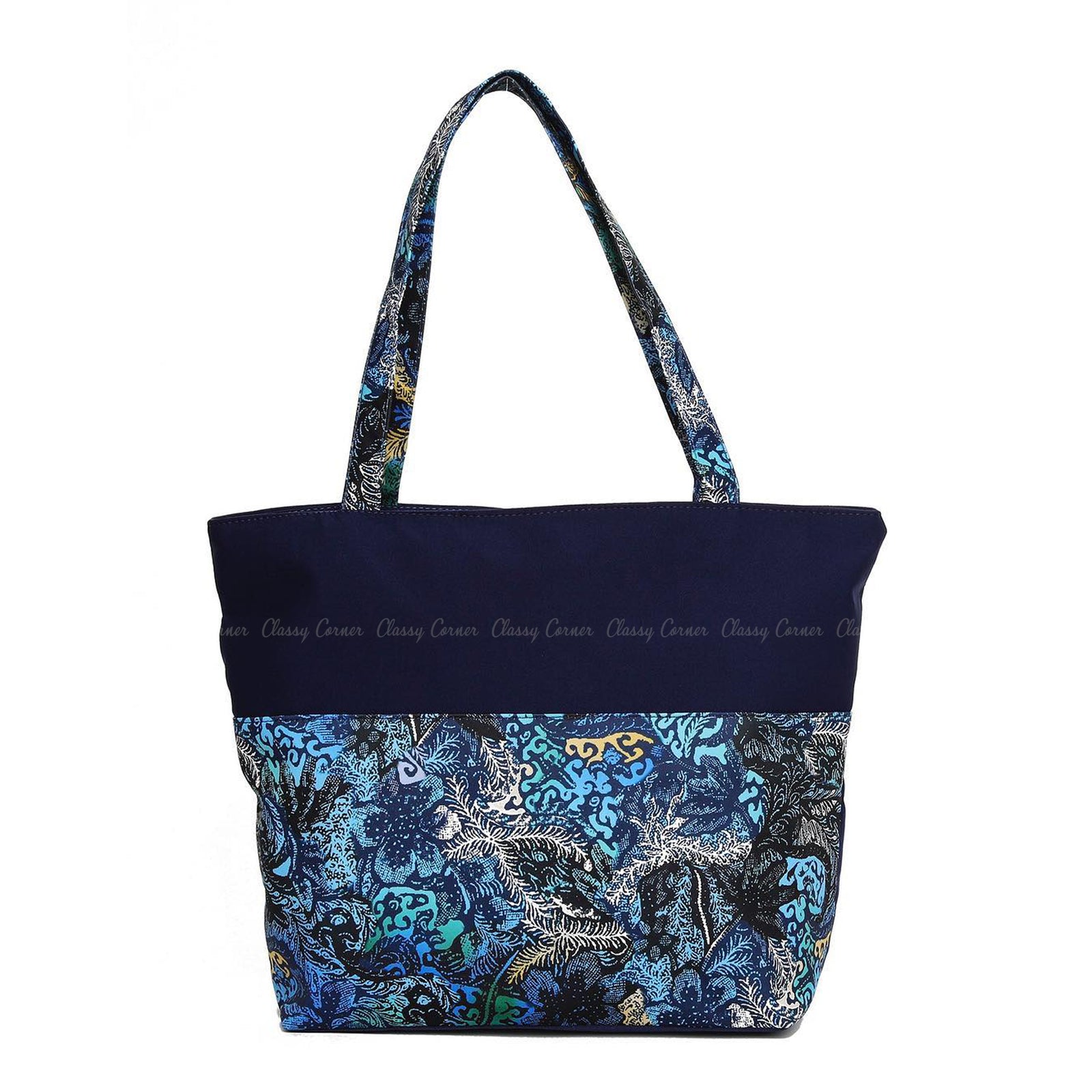 Crazy Corner Leafy Blue Tote Bag: Buy Crazy Corner Leafy Blue Tote