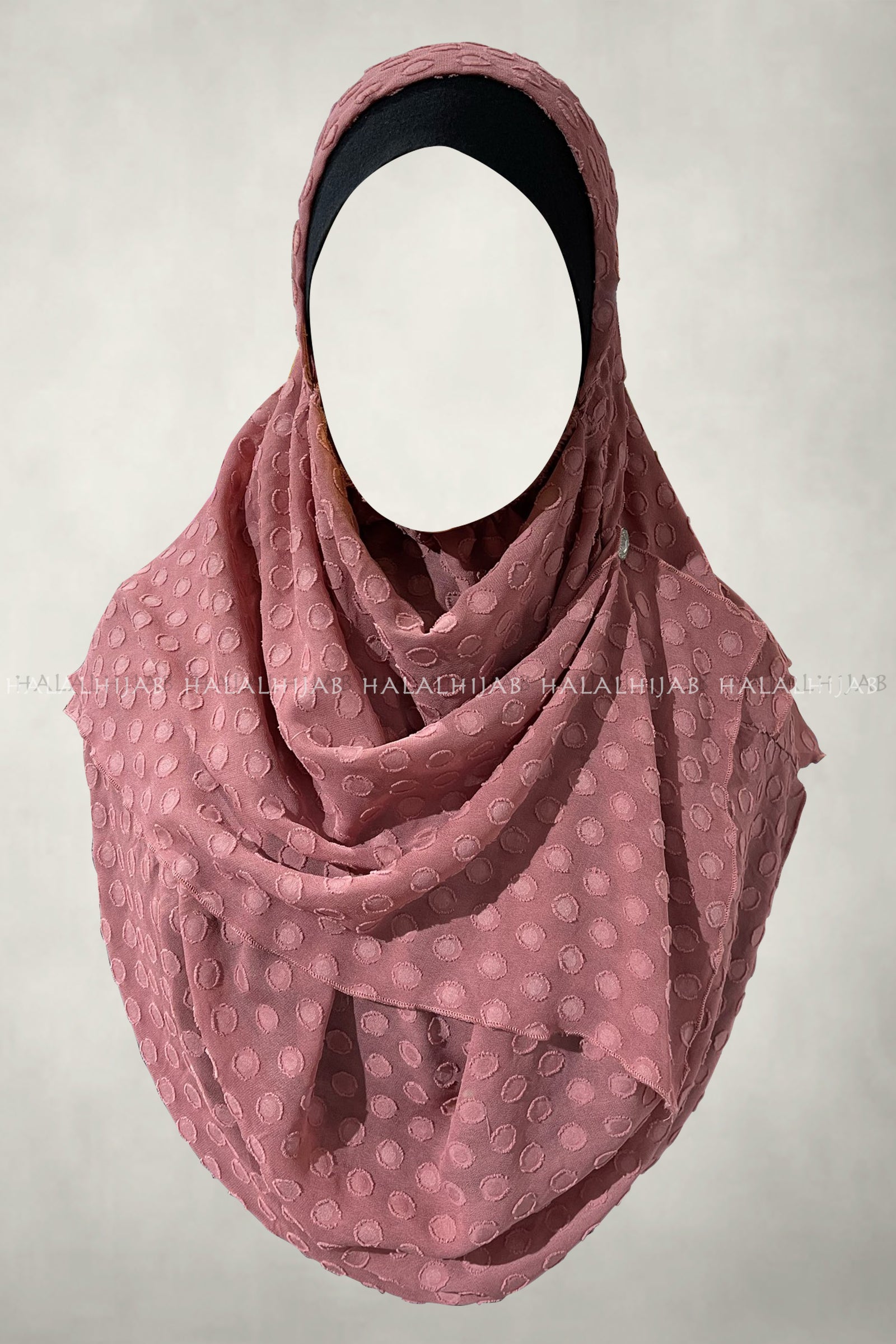 Dusty Onion Pink Ball Appliqué Instant Hijab