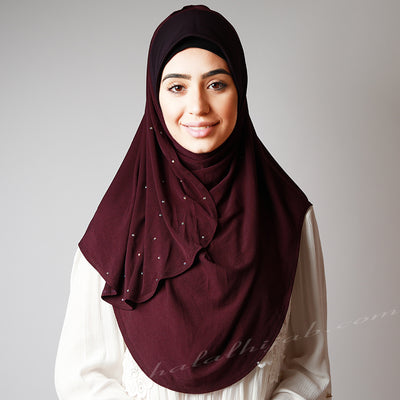 Dark Grape purple crystal Hijab online ,Hijab style, Hijab fashion, How to wear Hijab? Haute,Hijab Women,  Halal Hijab House,Buy Hijab online