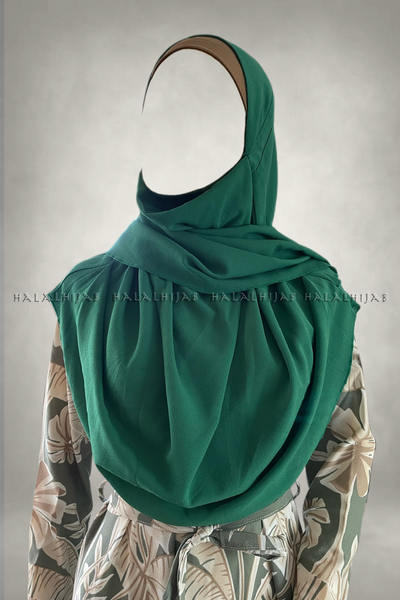 Grassy Green Georgette Instant Hijab