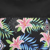 Multicolour Hawaiian and Aztec Prints with Zipper Black Beach Tote Bag Closed Up