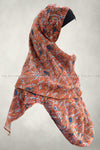 Hena Orange Blue Floral Soft Chiffon Instant Hijab