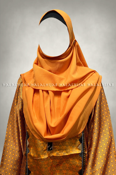 Mango Orange Georgette Instant Hijab