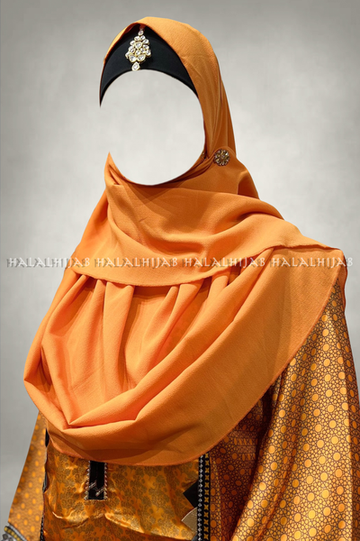 Mango Orange Georgette Instant Hijab