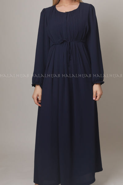 Navy Blue Full Sleeve Maxi Dress